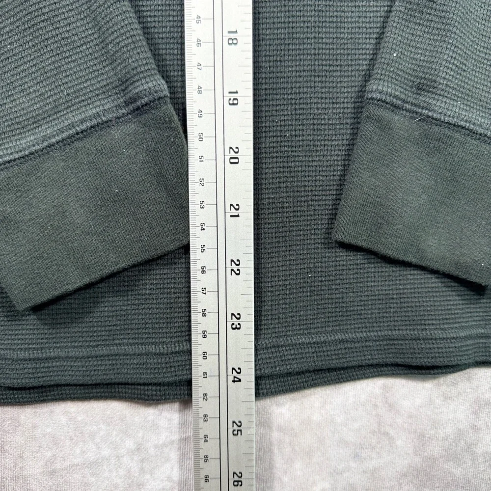Polo Ralph Lauren Mens Waffle Knit Thermal Long Sleeve Shirt Grey Green Medium